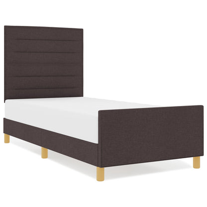 Bedframe Donkerbruin 100X200 Cm Stof Crème
