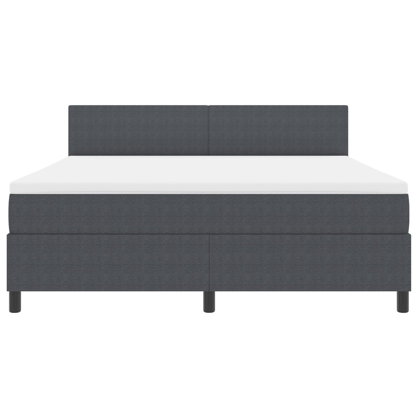 Boxspring Bed Met Matras Donkergrijs Super King Corduroy Stof