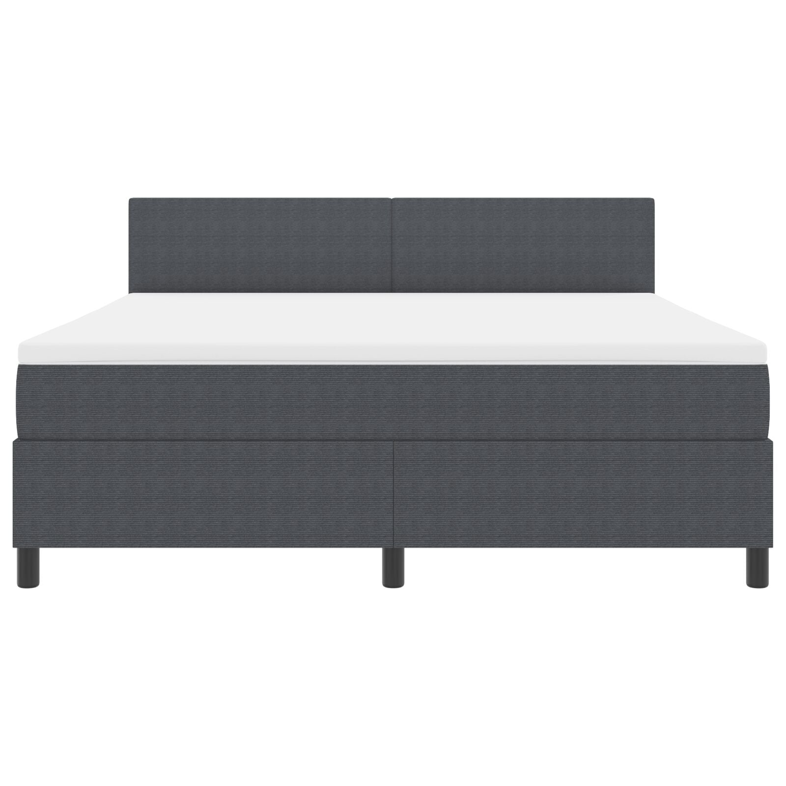 Boxspring Bed Met Matras Donkergrijs Super King Corduroy Stof