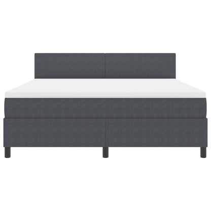 Boxspring Bed Met Matras Donkergrijs Super King Corduroy Stof
