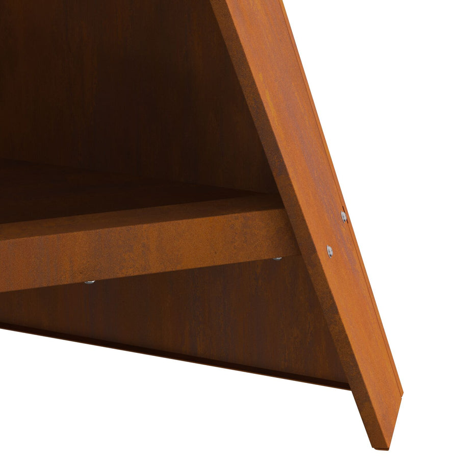 Vuurkorf Piramide Zwart 58X36X100 Cm Staal Verweerd staal/Bruin