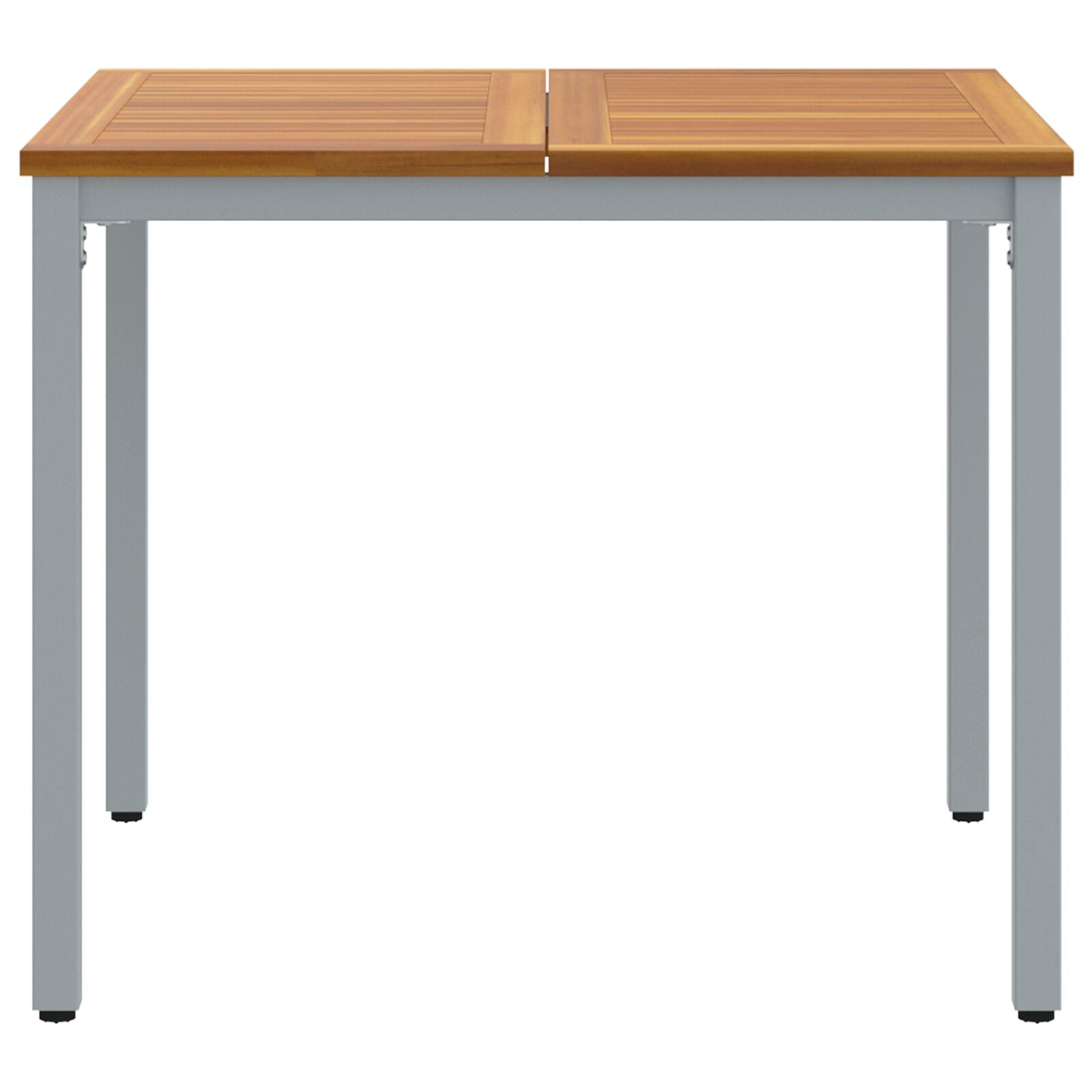 Tuin Tafel Van Massief Acaciahout En Metaal 90 x 90 x 75 cm Natuurlijk en grijs