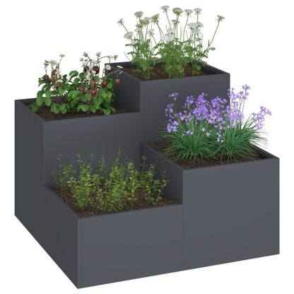 Tuinplanter Staal Anthraciet 80 x 80 x 60 cm