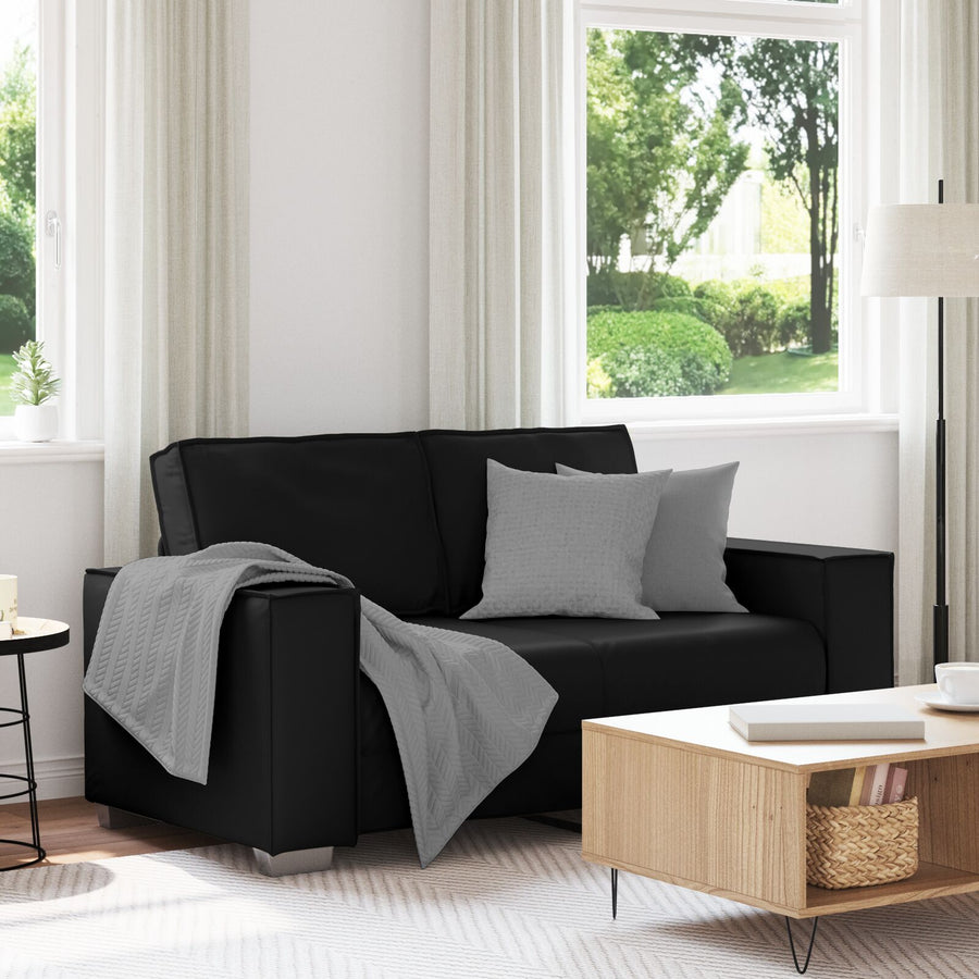 Loveseat Bank Kunstleer Zwart 120 cm
