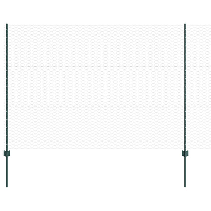Schuttingpalen 5 Stuks U-Kanaal Groen 150 Cm Staal,  Zeshoek Schutting Groen 1,5X10 M Staal