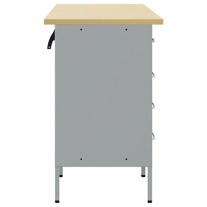 3-Delige Werkcabinet En Tafelset In Het Van Geengineerd Hout En Staal 3x (85/85/20 cm) Rood 3x kast