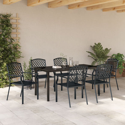 3-Delige Tuin Eetset Anthraciet Staal