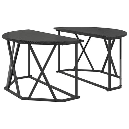 Salontafel 80X80X42 Cm Gelaagd Hout Zwart eiken