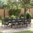 Tuinset poly rattan 5-delig zwart