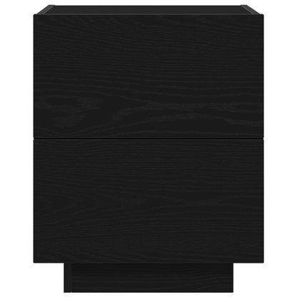 Nachtkastjes Met Led-Verlichting 2 Stuks Zwart Eiken 45X40X55 Cm