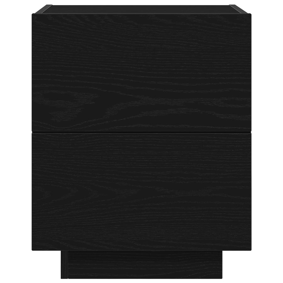 Nachtkastjes Met Led-Verlichting 2 Stuks Zwart Eiken 45X40X55 Cm