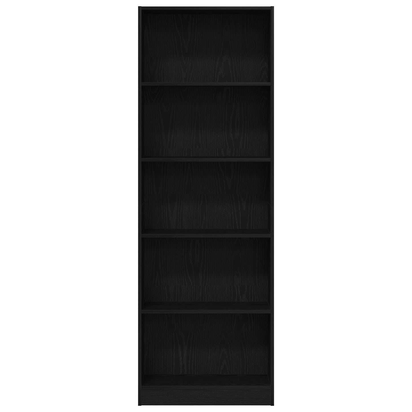 Zwarte Eiken Boekenkast - 60X24X176 Cm