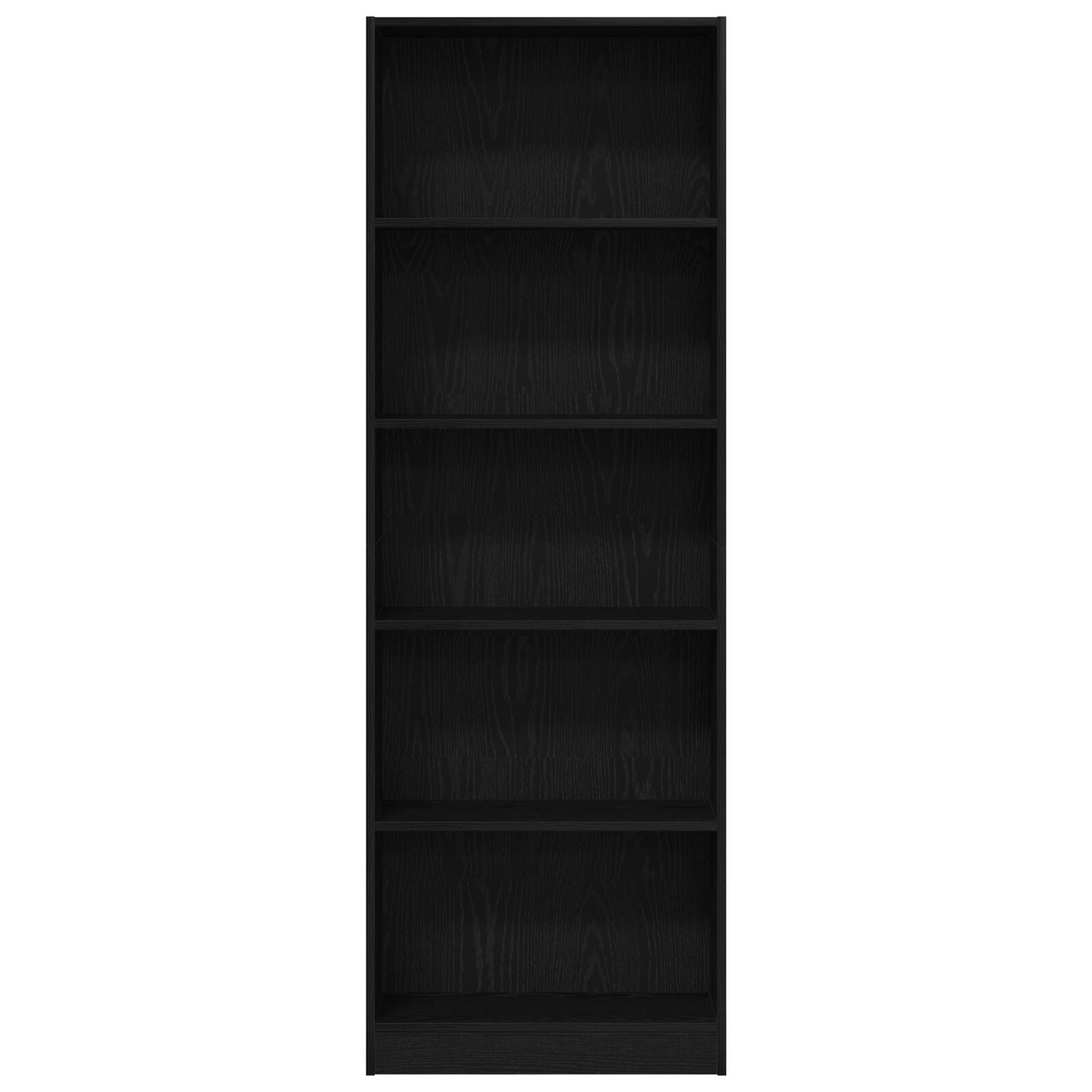Zwarte Eiken Boekenkast - 60X24X176 Cm