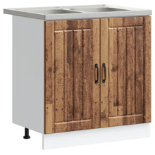 Keuken Kast 'Lucca' Met Dubbele Kranen - Oude Hout, Engineered Hout