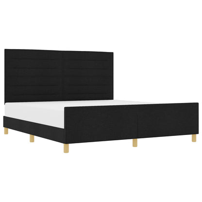 Bedframe Zwart 180X200 Cm Stof Crème