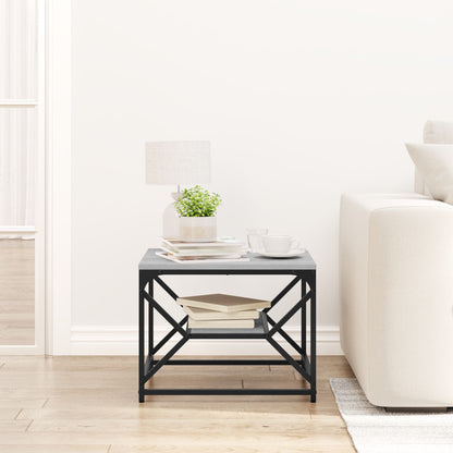 Salontafel Met Plank - - - Gemaakt Van Bewerkt Hout Grijs sonoma 51 x 50 x 40 cm