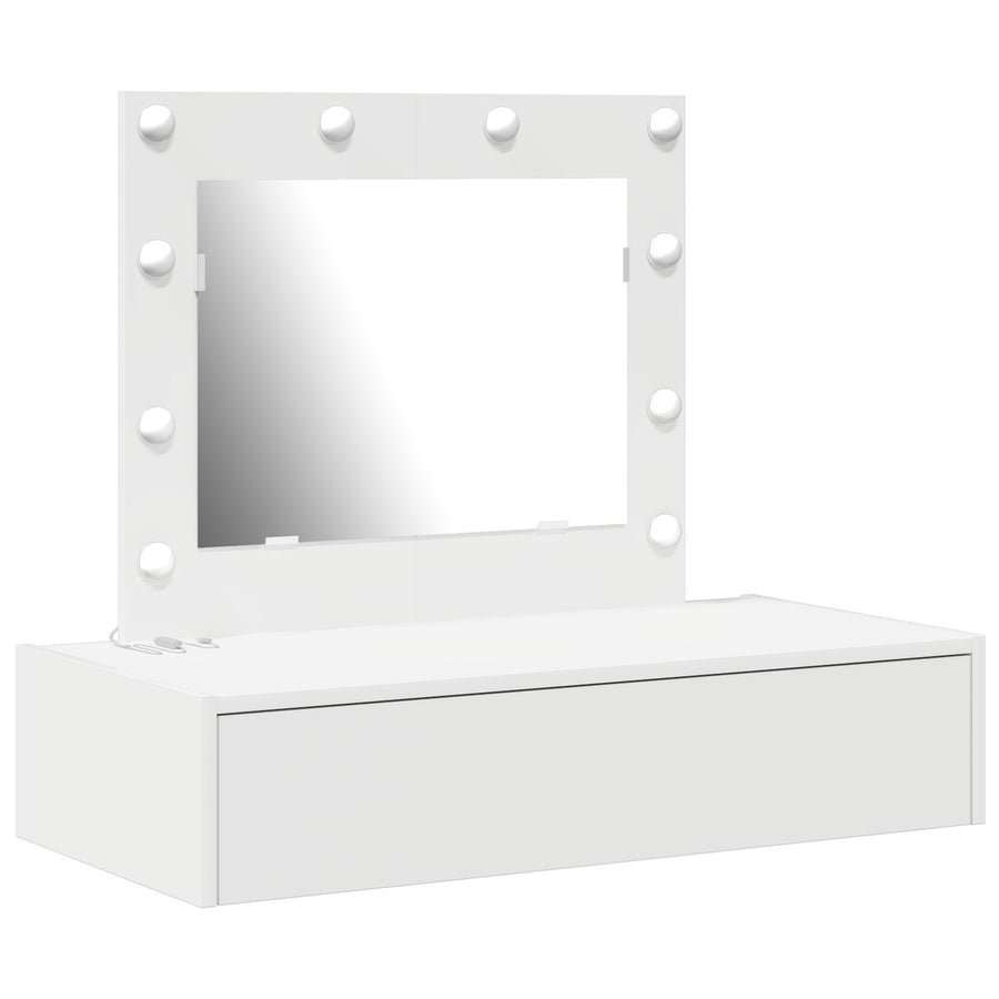 Wandkaptafel Verlichting - 83 x 40 x 70 cm Wit met LED