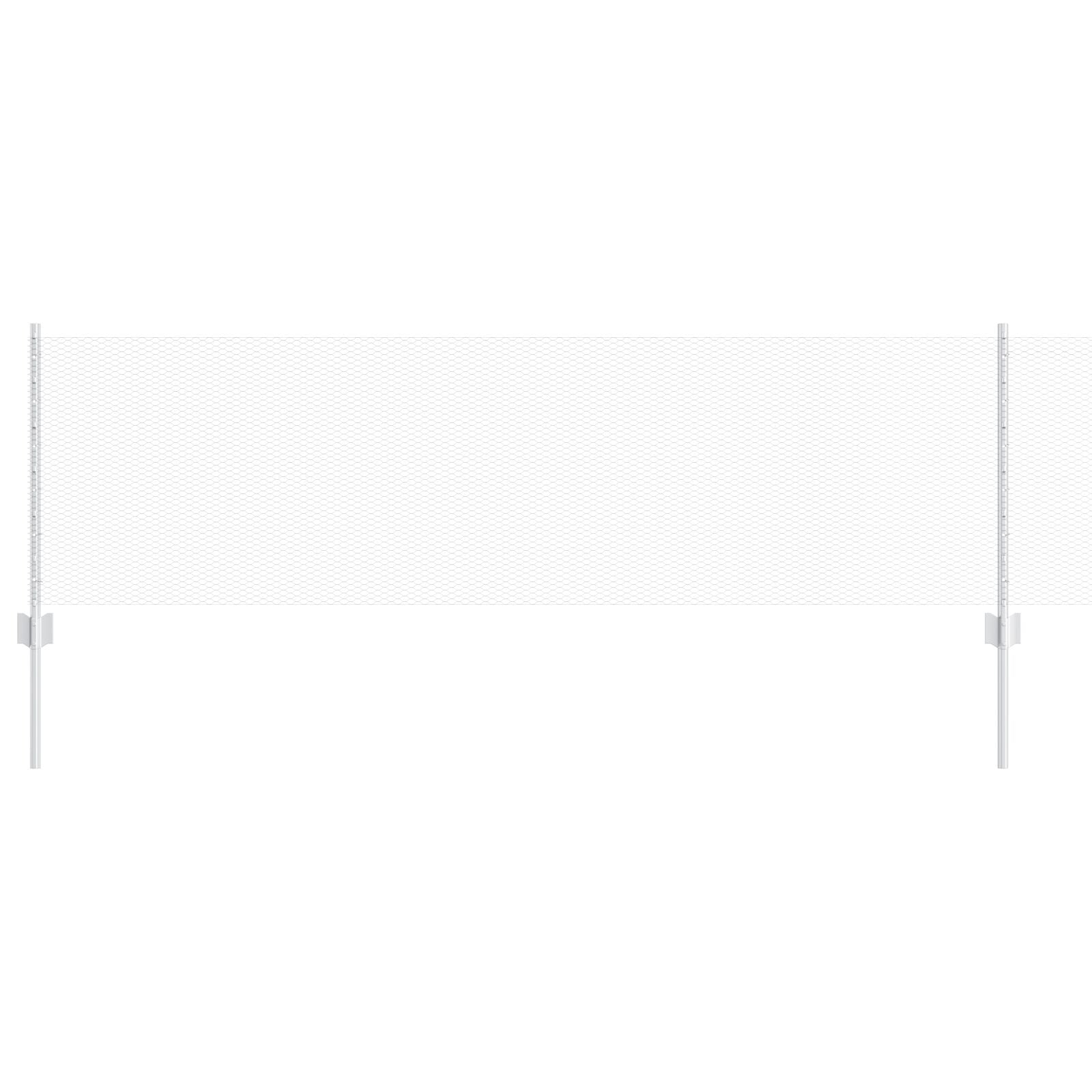 Hekpalen 5 Stuks U-Kanaal 60 Cm Gegalvaniseerd Staal,  Hexagonaal Hek 0.6X10 M Gegalvaniseerd Staal