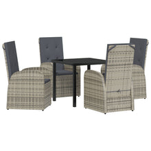 5-Delige Tuin Eetset Met Kussens Grijs Poly Rattan