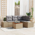 Garden Sofa Set with Storage 5 pcs Beige and Light Grey poly rattan