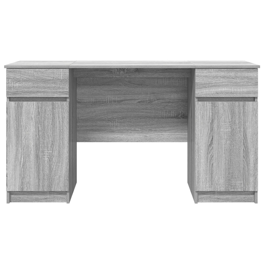 Bureau Grijs Sonoma 140X49X76 Cm Bewerkt Hout