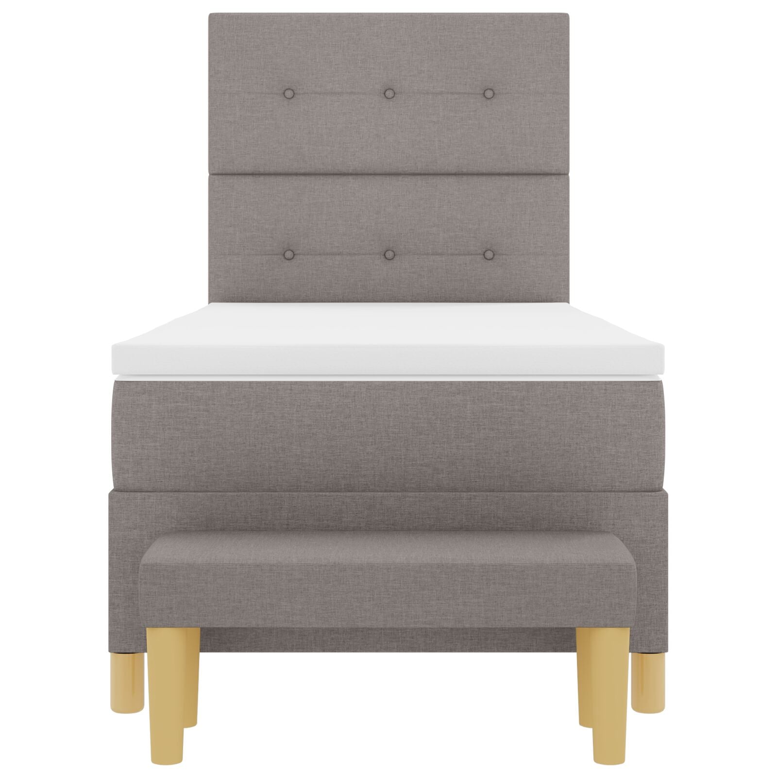Boxspringbed Met Matras & Bank Stof Taupe 80 x 200 cm Knopen tufted