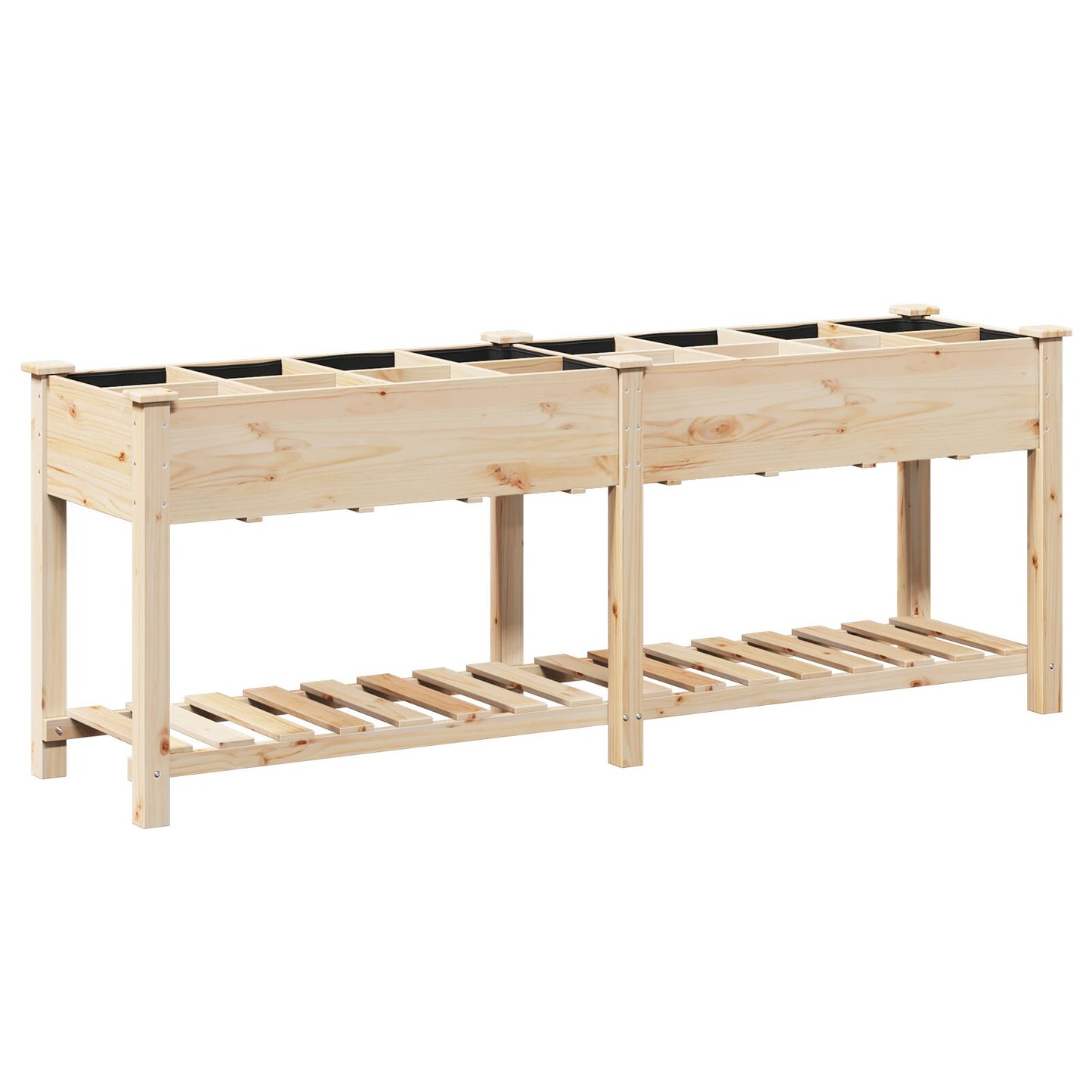 Tuincontainer Met Rasters 203X53X76 Cm Massief Vurenhout 203,5 x 53 x 76,5 cm