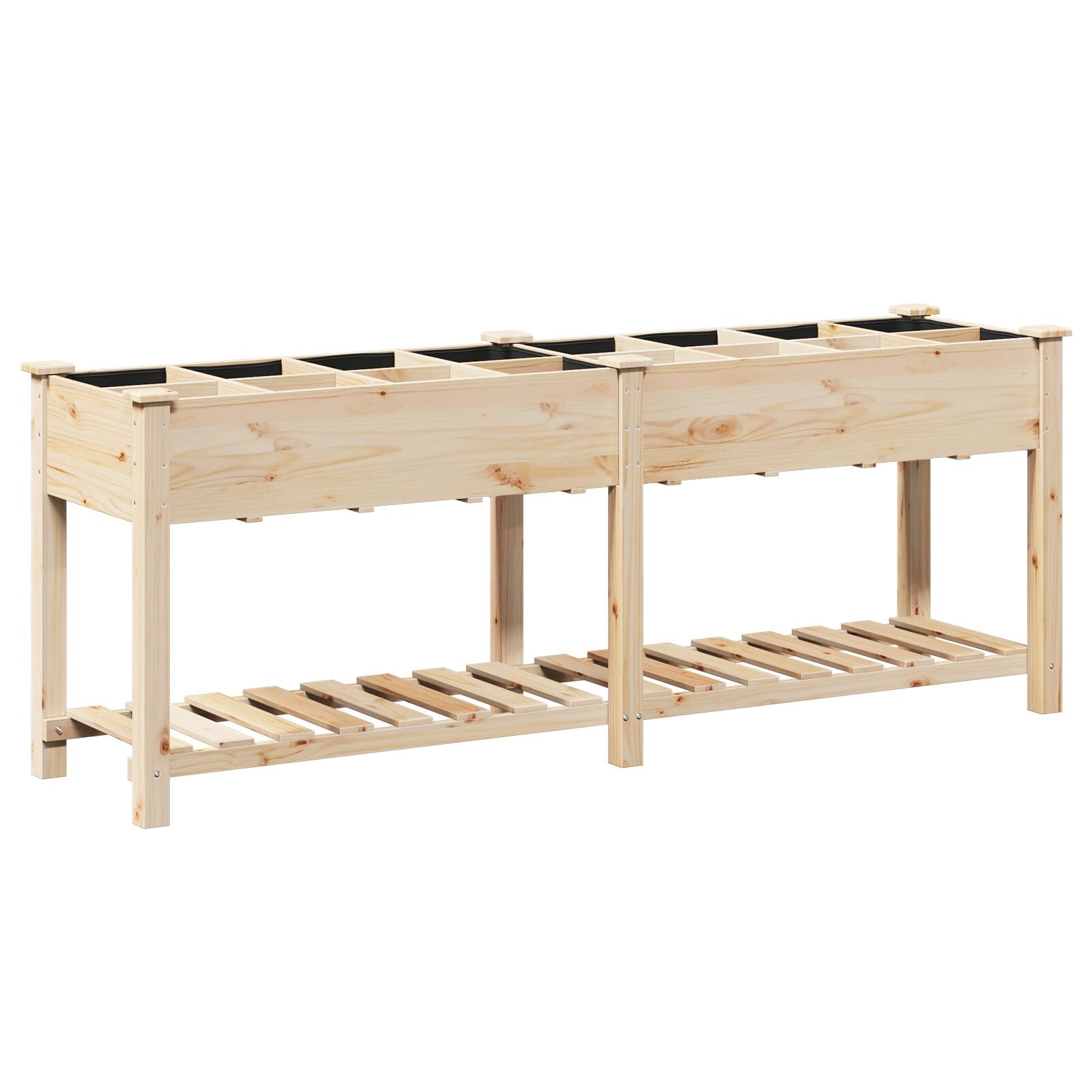 Tuincontainer Met Rasters 203X53X76 Cm Massief Vurenhout 203,5 x 53 x 76,5 cm