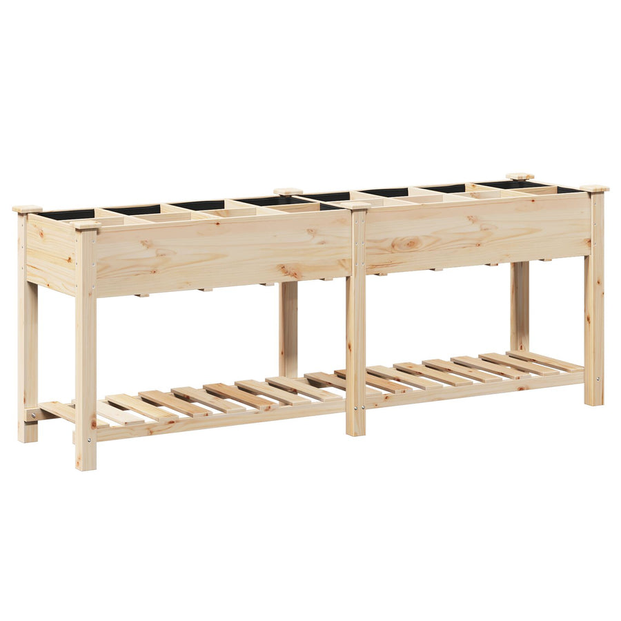 Tuincontainer Met Rasters 203X53X76 Cm Massief Vurenhout 203,5 x 53 x 76,5 cm