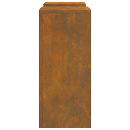 Buitenplantstands Pilaar 2 Stuks 24X24X55 Cm Verweringsstaal 2x (55 cm)