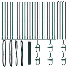 Gelaste Draadhek Met 13 Flanged Palen Groen 1.2X50 M Staal Gegalvaniseerd Staal