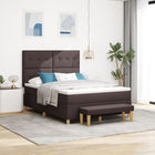 Box spring bed with mattress Dark brown 140 x 200 cm Fabric