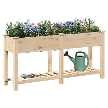 Tuinbak Met Rasters 161X43X76 Cm Massief Vurenhout 161.5 x 45 x 76.5 cm