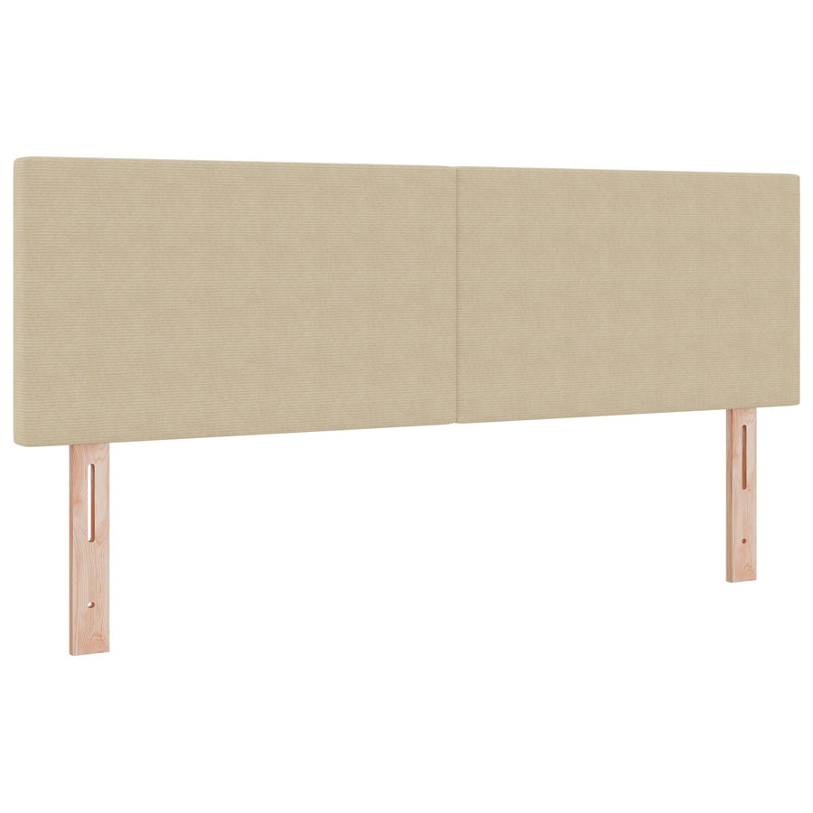 Hoofdbord Eenvoudig Ontwerp Corduroy Stof Lichtgroen grijs 140 cm Laag hoofdbord