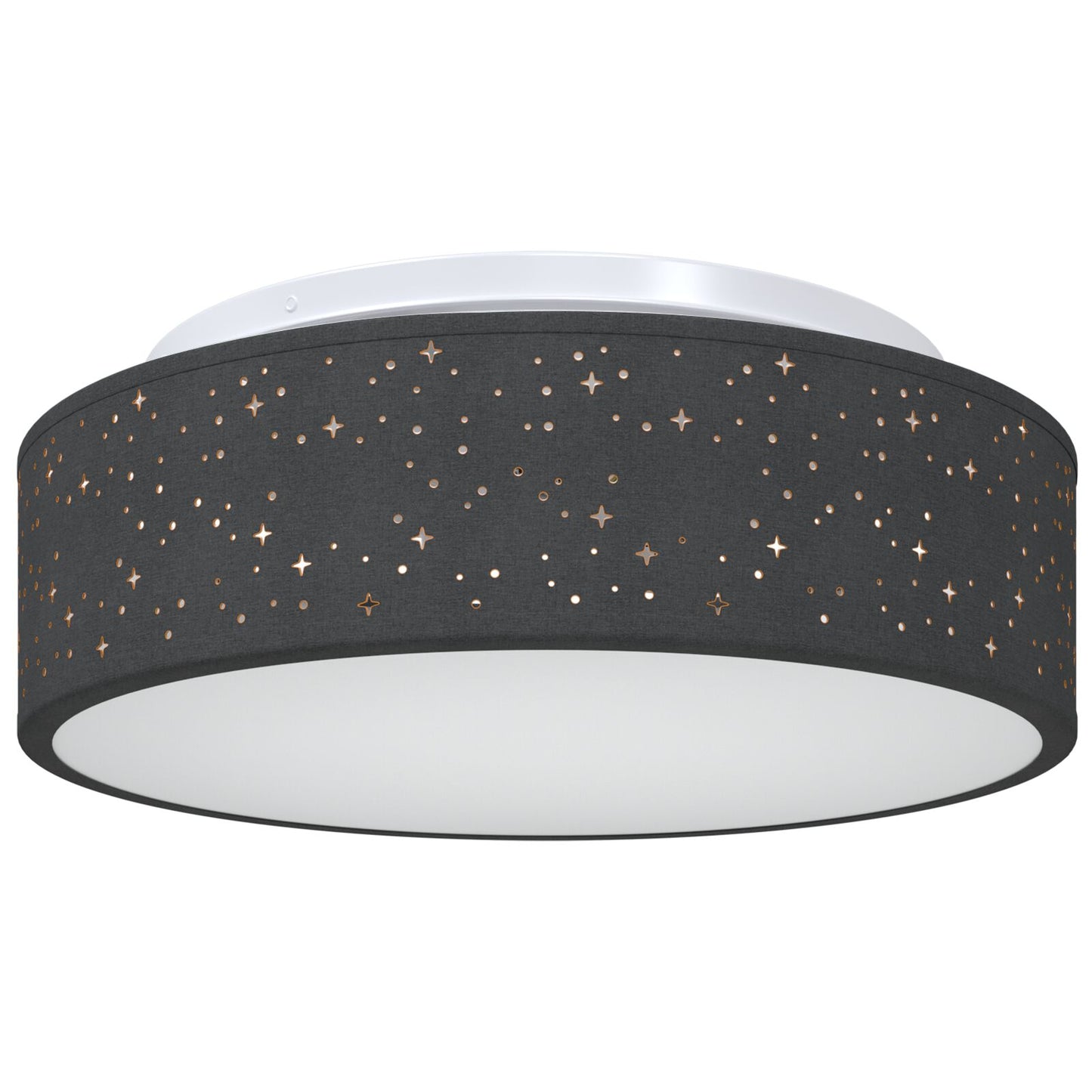 Plafondlampen Met Sterrenlampschaal Ø 38 Cm Stof E27 Ø38 x 13.5 cm Zwart met een sterrenlampschaal