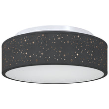 Plafondlampen Met Sterrenlampschaal Ø 38 Cm Stof E27 Ø38 x 13.5 cm Zwart met een sterrenlampschaal