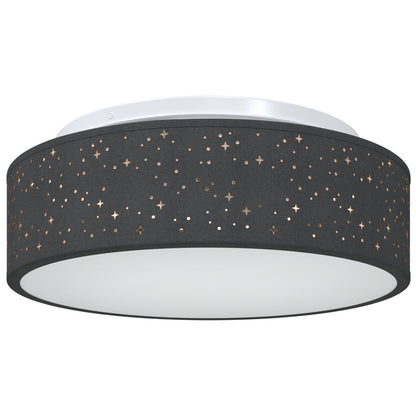 Plafondlampen Met Sterrenlampschaal Ø 38 Cm Stof E27 Ø38 x 13.5 cm Zwart met een sterrenlampschaal
