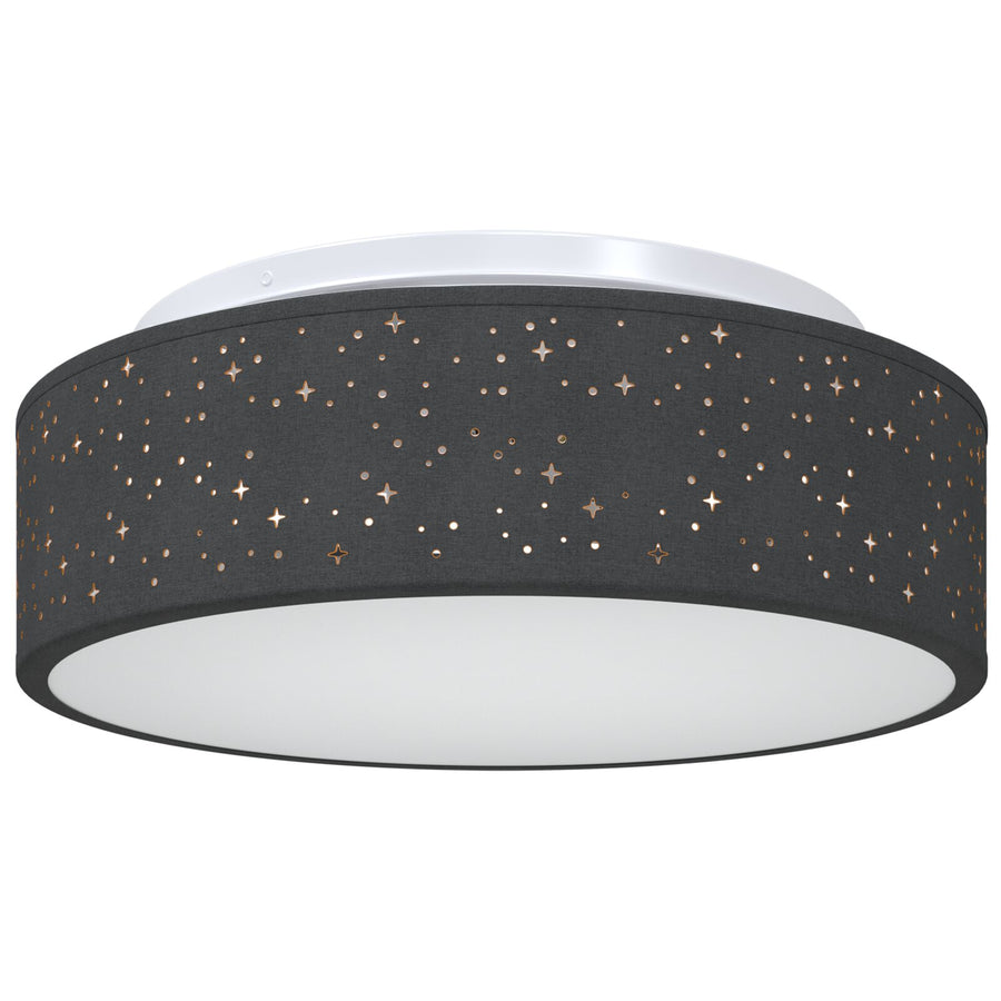 Plafondlampen Met Sterrenlampschaal Ø 38 Cm Stof E27 Ø38 x 13.5 cm Zwart met een sterrenlampschaal
