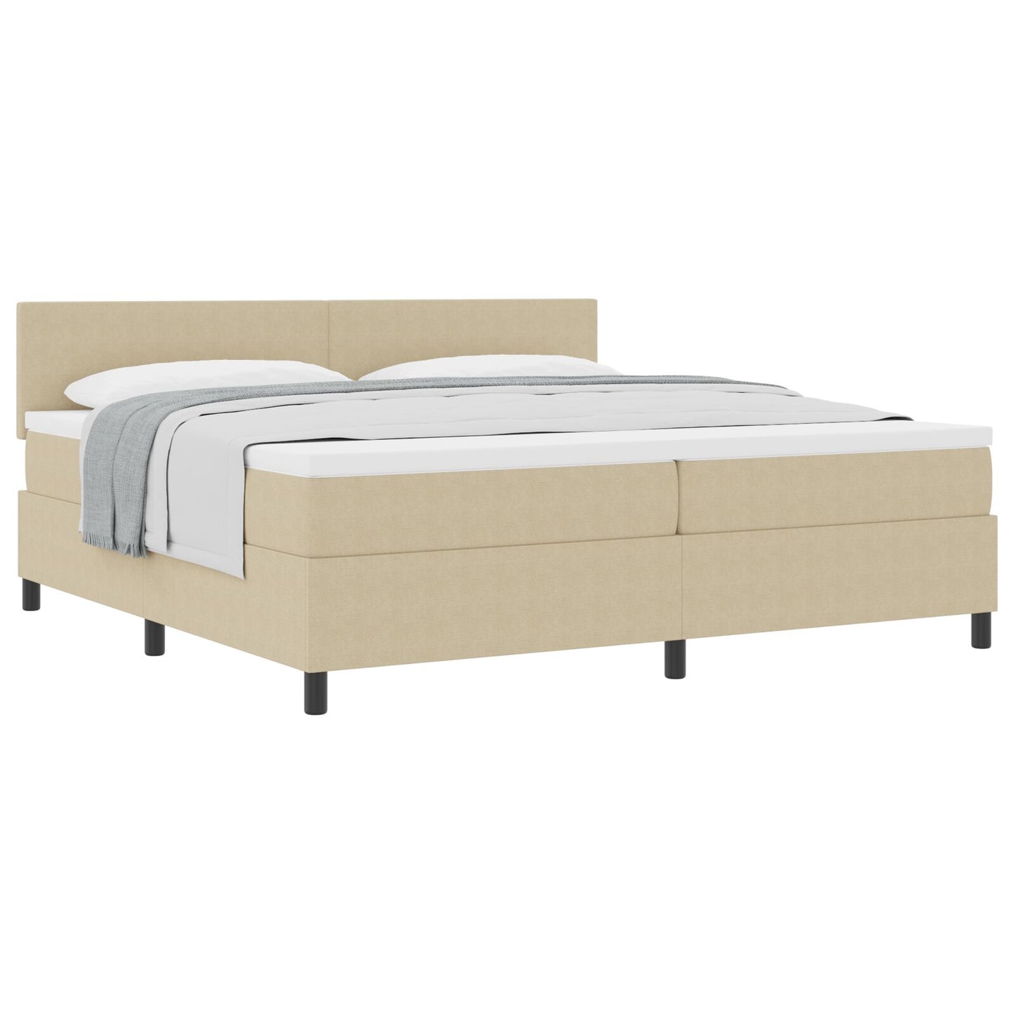 Boxspring Bed Met Matras Lichtgroen Grijs 200X200 Cm Corduroy Stof