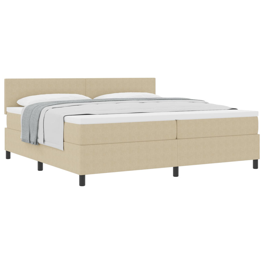 Boxspring Bed Met Matras Lichtgroen Grijs 200X200 Cm Corduroy Stof
