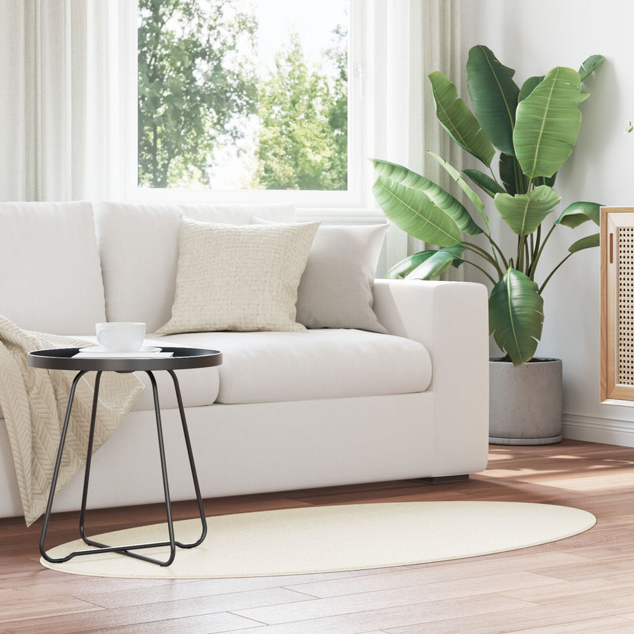 Vloerkleden Polyester Ovaal Vloerkleed Ovaal Crème 80 x 150 cm