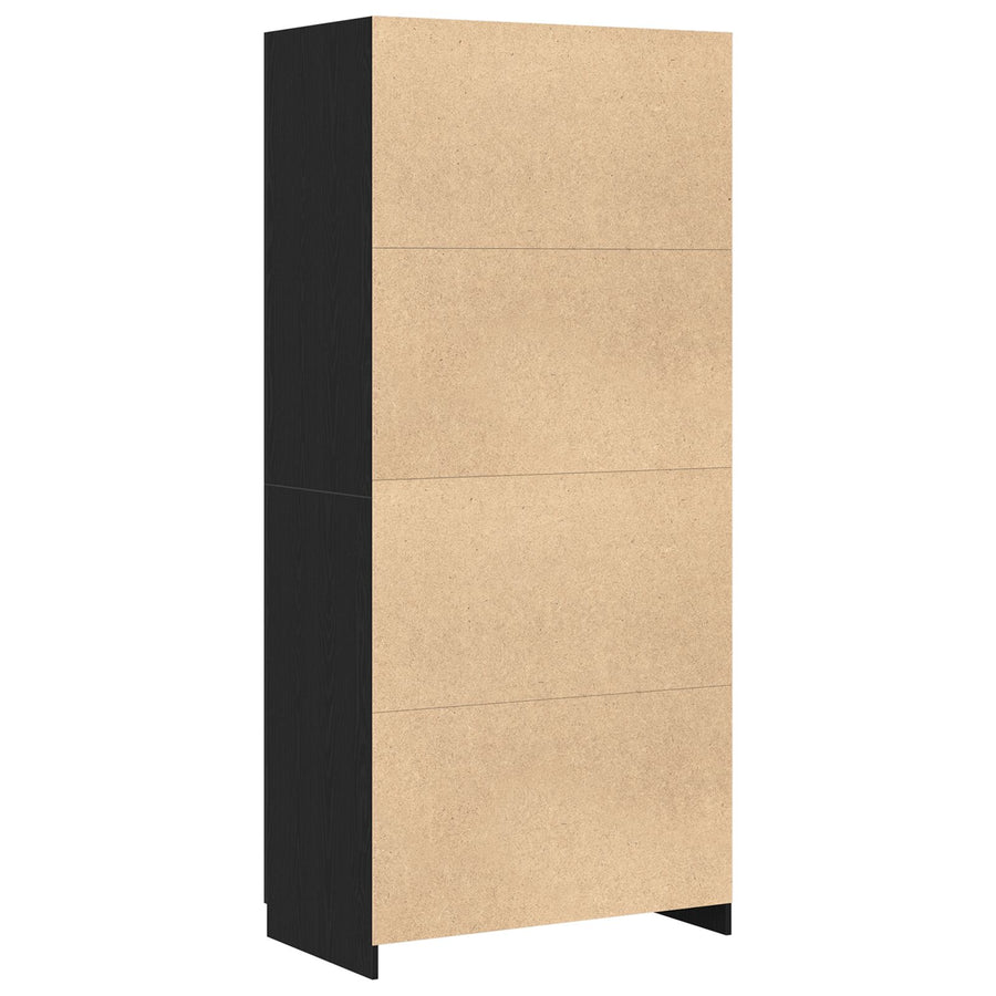 Kledingkast Zwart Eiken 90X52X200 Cm Behandeld Hout