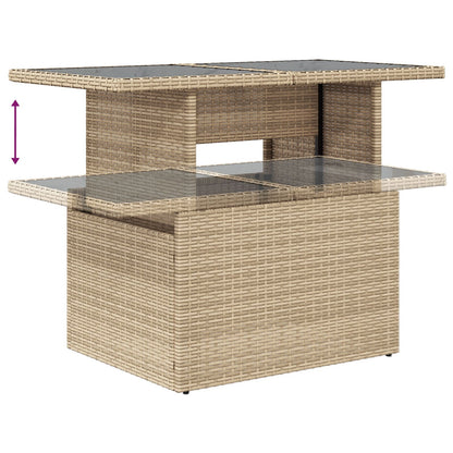 7-Delige Tuin Sofa Set Met Kussens Beige Poly Rattan