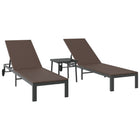 Ligstoel 2-persoons polyrattan bruin