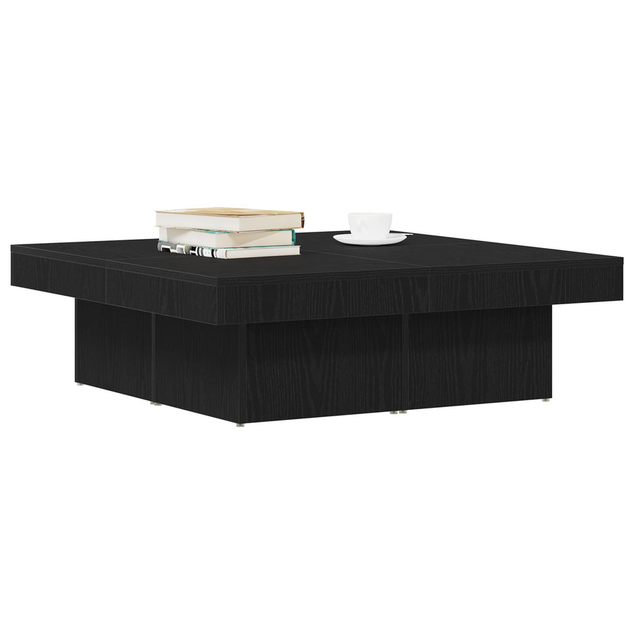 Salontafel Zwart Eiken 90X90X28 Cm Geengineerd Hout