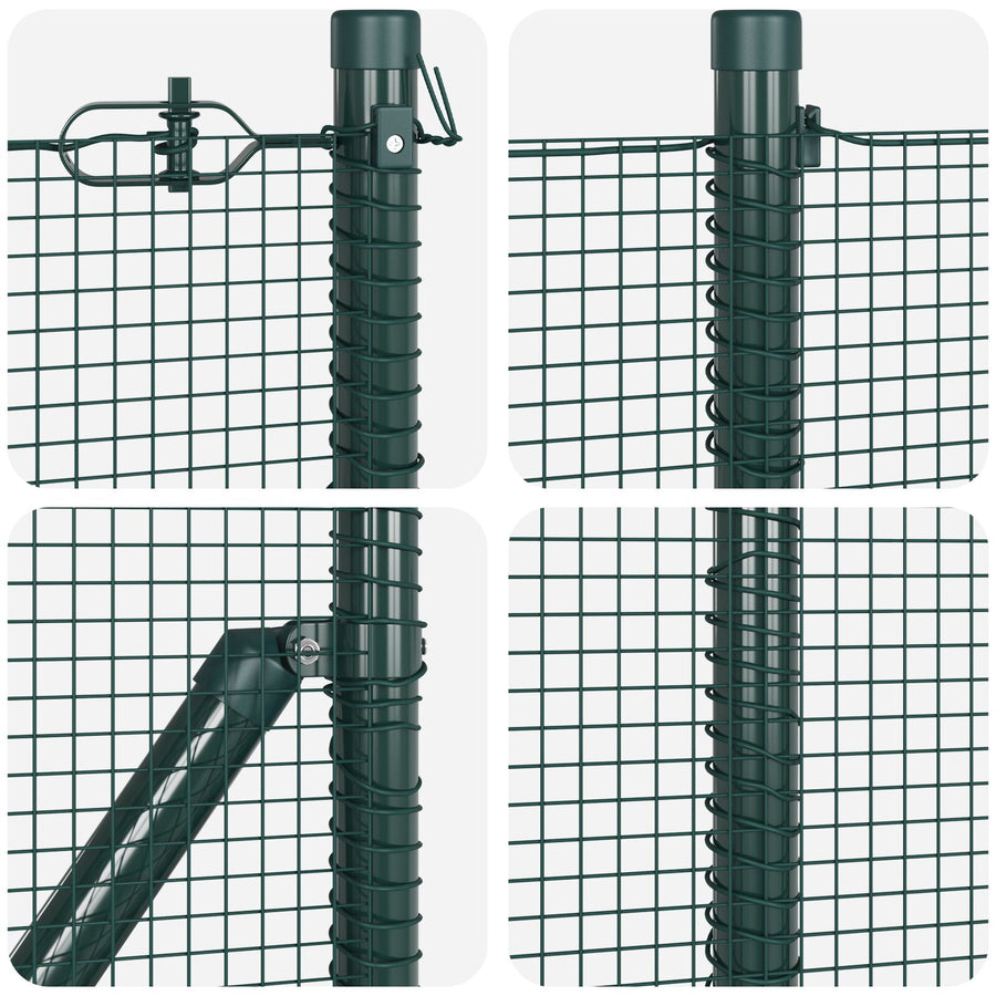 Gelaste Draadhek Met 13 Spijkerpaaltjes Groen 0,5X50 M Staal Gegalvaniseerd Staal