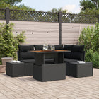 Garden Sofa Set with Storage 5 pcs Black Polyrattan