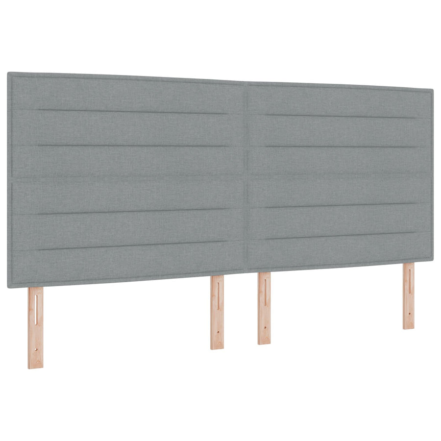Bedframe In Licht Grijs, 200X200 Cm, Stof Crème