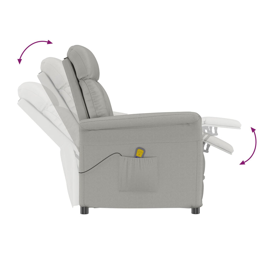 Massagestoel Lichtgrijze Microvezel Lichtgrijs