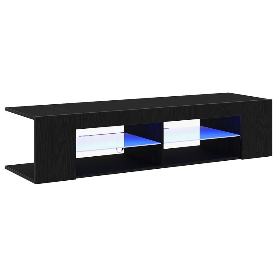 Tv-Kast Met Led-Verlichting - Zwart Eiken - 135X39X30Cm - Bewerkt Hout